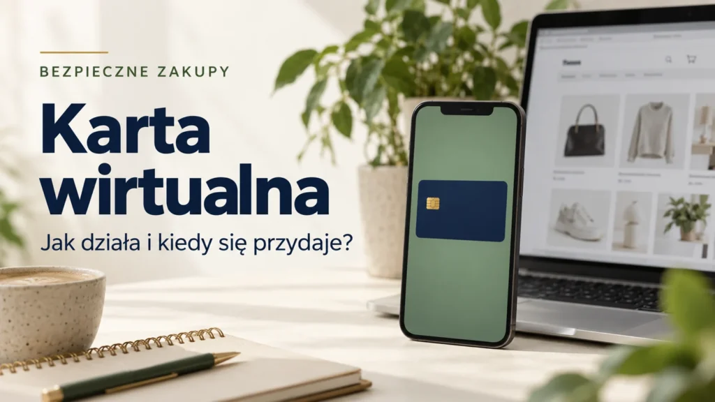 Karta wirtualna. Telefon z symbolem karty na jasnym biurku
