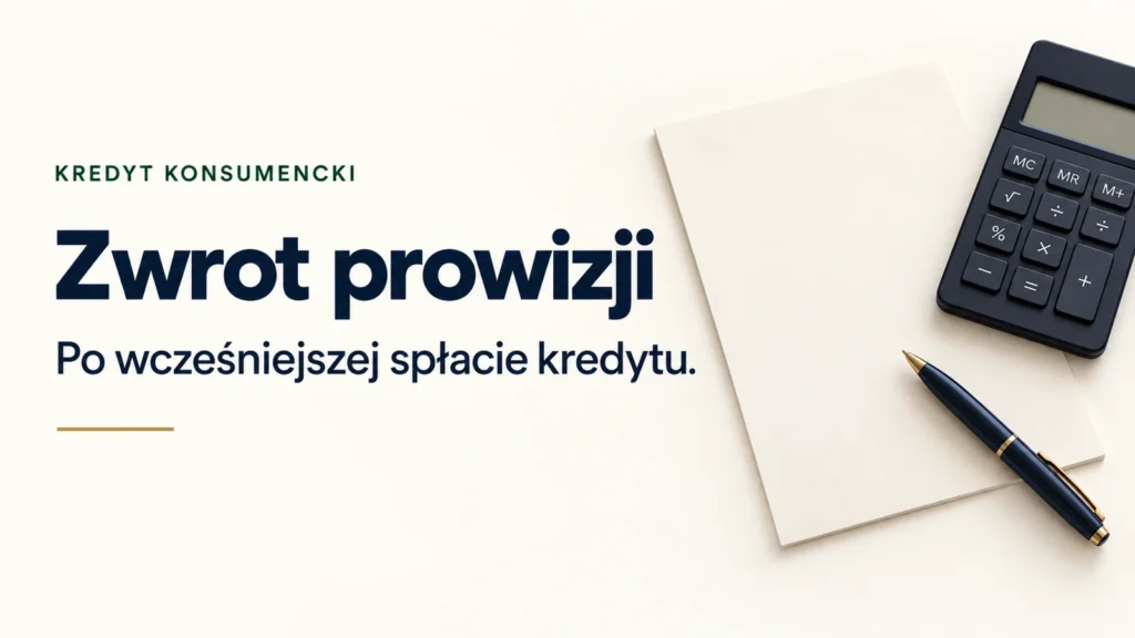 Zwrot prowizji po wcześniejszej spłacie kredytu